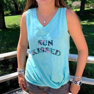 Fresh Produce Sun Kissed Graphic Tank in Seaglass